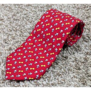 Vineyard Vines Bourbon & Bowties Neck Tie Mens Made In USA 100% Silk Preppy